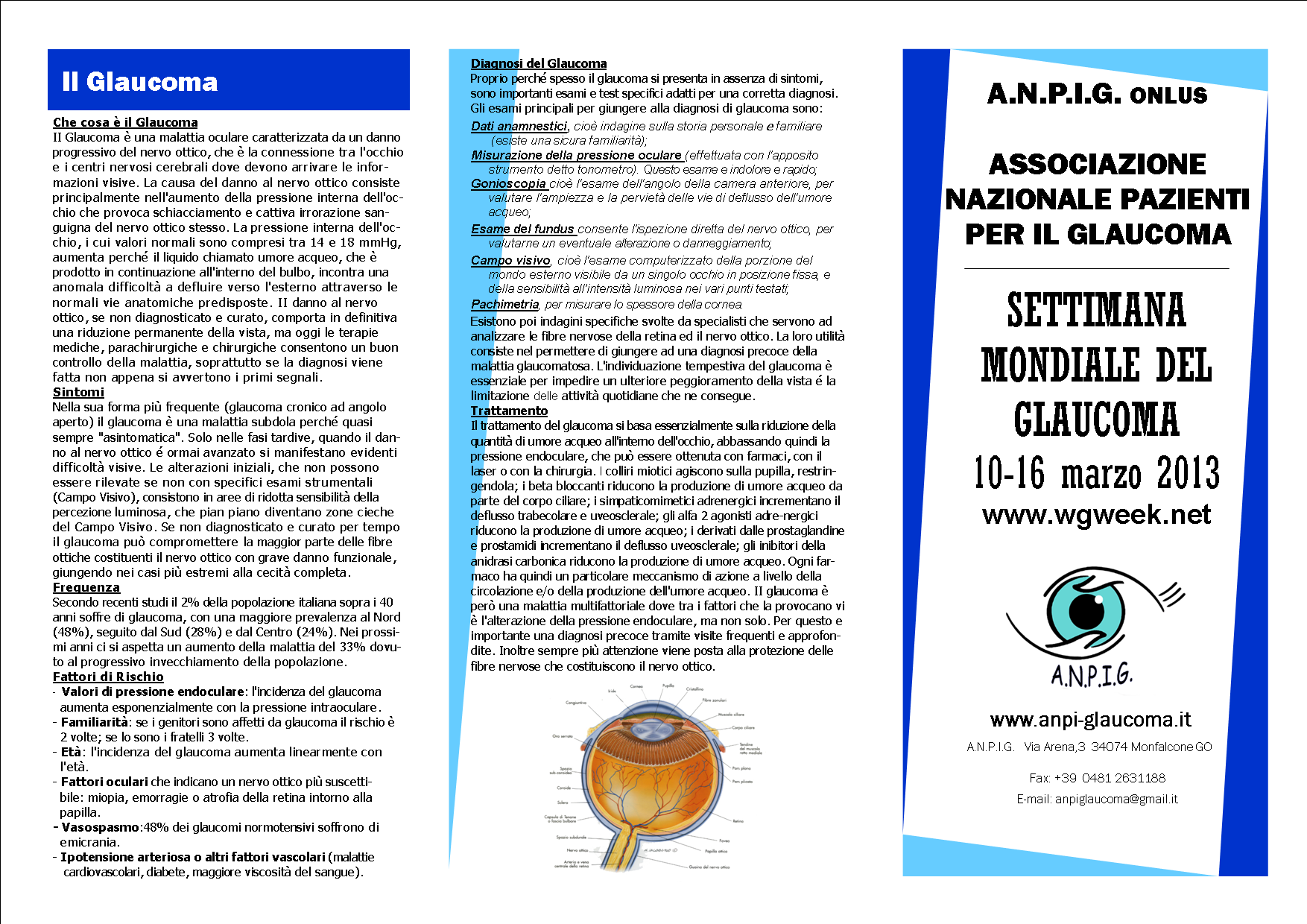 Locandina della Settimana del Glaucoma